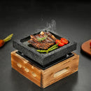 Axya BBQ Steak Plate | High Temp Stone Grill for Volcanic Rock Barbecue