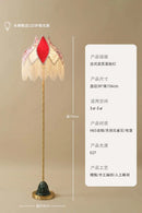 Axyaa Vintage Copper Tassels Floor Lamp LED E27 Gold Lustre for Living Room Bedroom