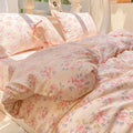 Axyaa Cloud Super Soft Kapok Mattress in Cream Wind Wrinkled Double-Layer Yarn - 4-Piece Set
