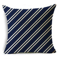 Axyaa Blue Texture Print Linen Cushion Case for Living Room Sofa - 40cm/45cm/50cm