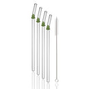 Axyaa Glass Drinking Straws Bent Set with Brush - Milk Shake Coffee Cocktail Straw