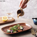 Axyaa Retro Ceramic Tableware Set for Restaurant Creative Gravy Boats Milk Jug Steak Sauce Pot