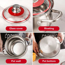 Axya 304 Stainless Steel Soup Pot for Gas & Induction Cooker, Thickened Design