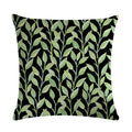 Axyaa Rose Flower Pillow Cover - Green Plant Oil Painting Cushion, Home Decor Case
