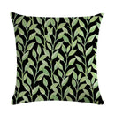 Axyaa Rose Flower Pillow Cover - Green Plant Oil Painting Cushion, Home Decor Case