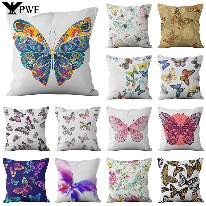 Axyaa Cartoon Butterfly Print Pillowcase 45*45cm