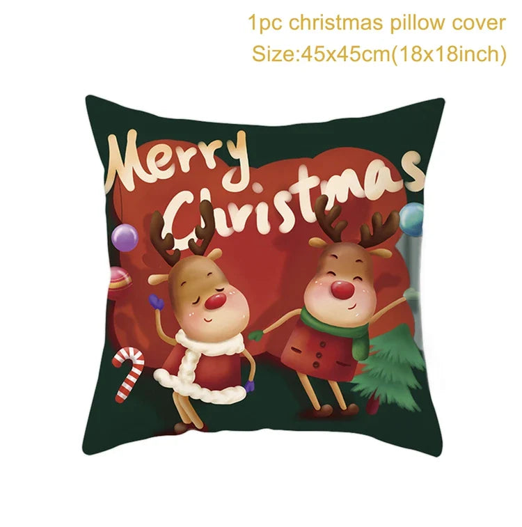 Axyaa Christmas Cushion Cover 2022: Merry Decorations, Navidad, Noel, Xmas Gifts, Happy New Year 2023