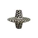 Axyaa Geometric Black White Dot Ceramic Vase: Handcrafted Abstraction Floral Arrangement Accessory