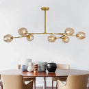 Axyaa Glass Shade LED Pendant Chandelier for Dining Room and Stair Loft
