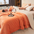 Axyaa Double Layer Milk Fleece Blanket: Cozy Lambswool Design for Autumn Winter
