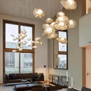Axyaa Glass Cloud Staircase Pendant Lamp for Apartment Villa Living Room