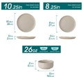 Axyaa Light-Grey Stoneware Plates Set - Dinnerware Set with Plates, Dessert, Bowls