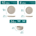 Axyaa Light-Grey Stoneware Plates Set Dinnerware 18 Piece Collection