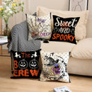 Axyaa Halloween Linen Pillowcase Set - Horror Theme Sofa Cushion Cover