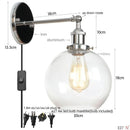 Axyaa Glass Globe LED Wall Light - Rustic Vintage Industrial Mirror Fixture