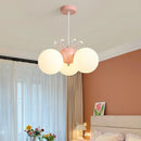 Axyaa Kids' Pink Beige LED Ceiling Chandelier - Indoor Lighting Fixture for Home Decor