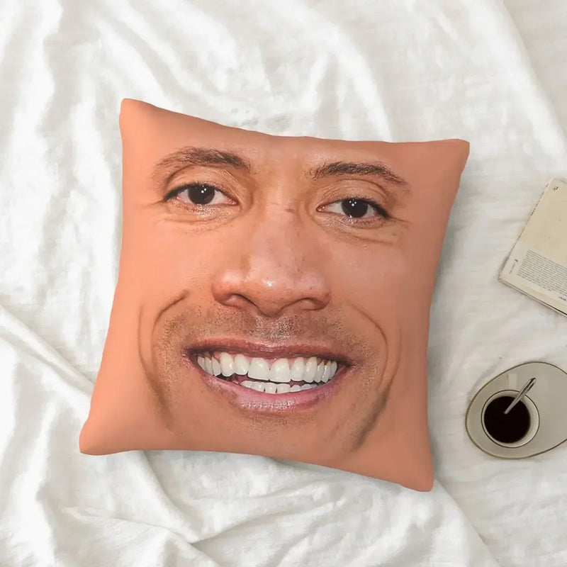 Dwayne Johnson Rock Face Cushion Cover for Sofa by Axyaa - Home Decor Pillowcase