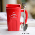 Axyaa Ceramic Trash Can Coffee Cup - Funny & Creative Mug Gift