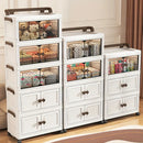 Axyaa 3-5 Tier Storage Cart - Wide Foldable Rolling Cabinet for Home Organization