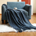Axyaa Khaki Jacquard Knit Throw Blanket - Vintage Style, Soft & Cozy Acrylic