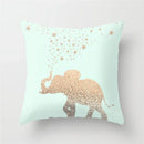 Axyaa Mint Green Geometric Animal Print Pillowcase for Home and Office Decor