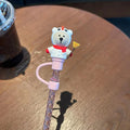 Axyaa Cute Bear Straw with Cat Claw Stoppers in Pink