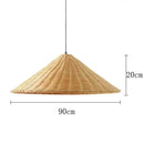 Axyaa Beige Rattan Pendant Light - Handmade Straw Hat Chandelier
