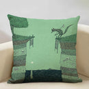 Axyaa Enchanted Forest Tree House Pillow Cover for Home Decor Sofa