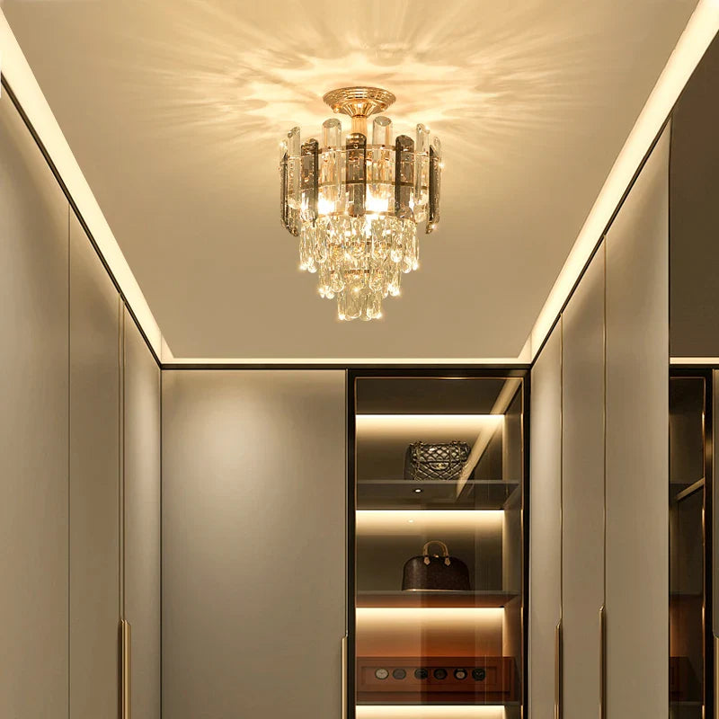 Axyaa Crystal Ceiling Chandelier for Elegant Home Décor