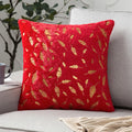 Axyaa Bronzing Golden Feather Style Plush Pillowcase for Festive Home Decor