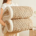 Axyaa Winter Sherpa Blanket: Double Layer Plush Fleece Quilt for Warmth & Comfort