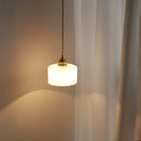 Axyaa Milky White Glass LED Pendant Light Copper Nordic Hanging Lamp