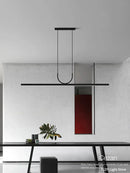 Axyaa Modern Long Strip Pendant Light for Dining Room, Office, and Bar