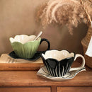 Axyaa Handmade Tulip Ceramic Coffee Cup and Plate Set - Niche Design