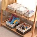 Axyaa Handwoven Storage Basket with Lid - Rectangular Organizer for Home and Closet