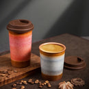 Ceramic Axyaa Coffee Cup with Silicone Cover - Set of 2