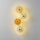 Modern Gold Metal Glass Wall Scones for Home Decor by Axyaa