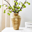 Axyaa Earthenware Golden Vase: Resin Handicraft Flower Arrangement Home Décor