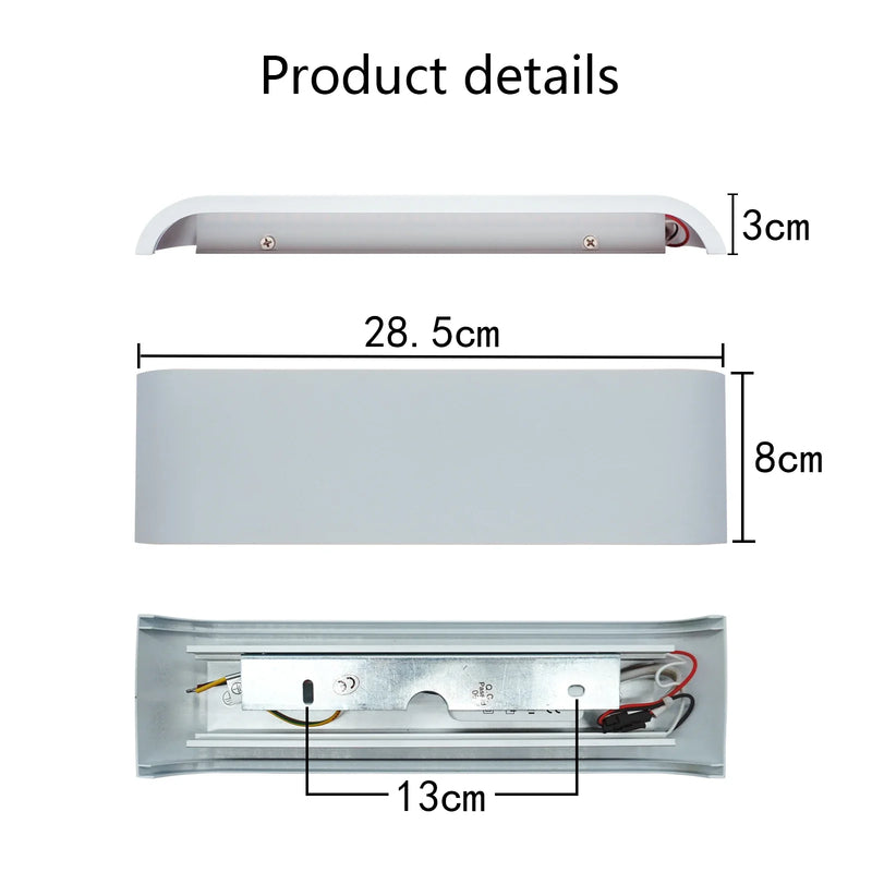 Axyaa 12W LED Indoor Wall Light Warm White Decor Lamp for Bedroom Living Room