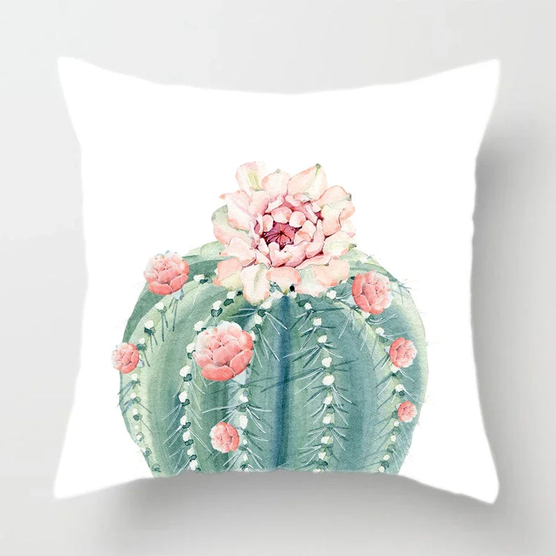 Axyaa Watercolor Cactus Flower Pillow Case 45x45cm