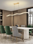 Axyaa LED Wave Pendant Lights: Modern, Creative Dining Room Chandeliers for Bar & Restaurant