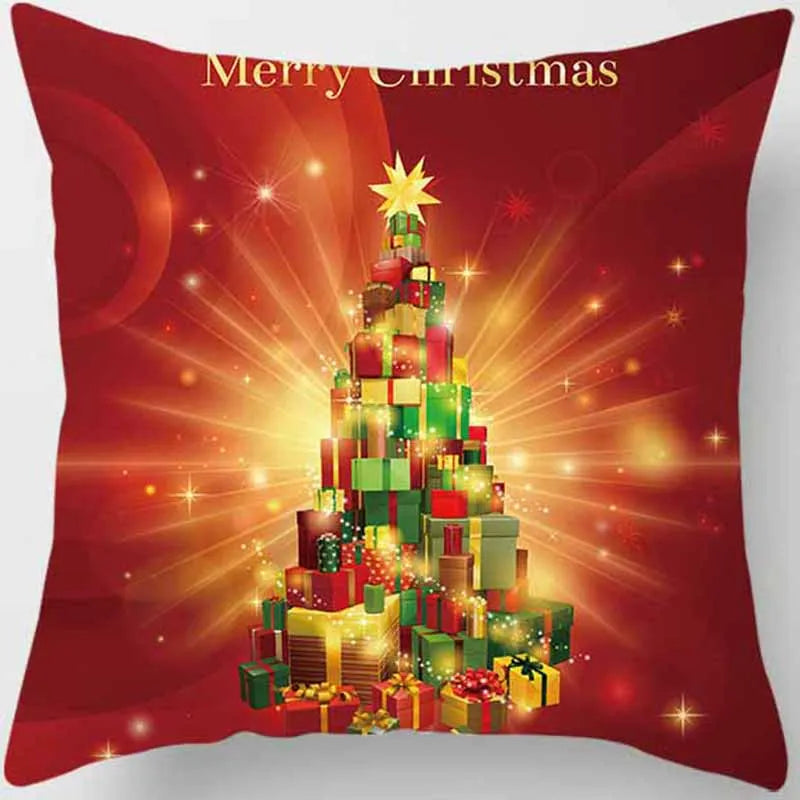 Christmas Elk Print Pillowcase 45x45cm for Sofa, Car, Bedroom & Living Room Decor