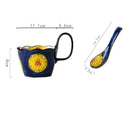 Axyaa Hand Drawn Handlebar Ceramic Mug for Coffee, Tea & Water - 400ML