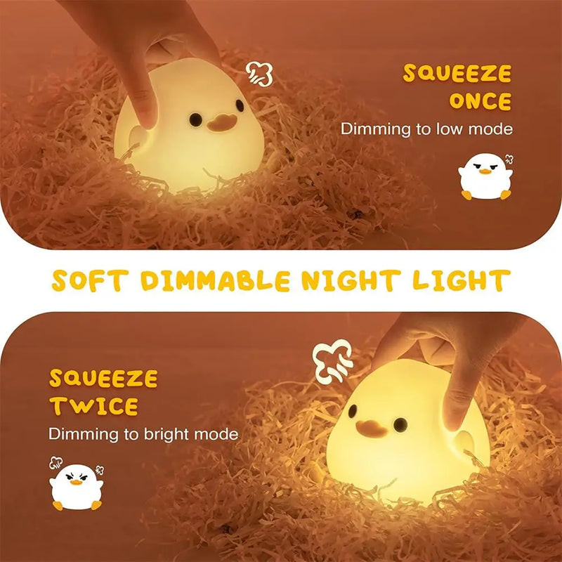 Axya Bean Duck Night Light: Touch Sensor Rechargeable Lamp for Bedroom and Living Room