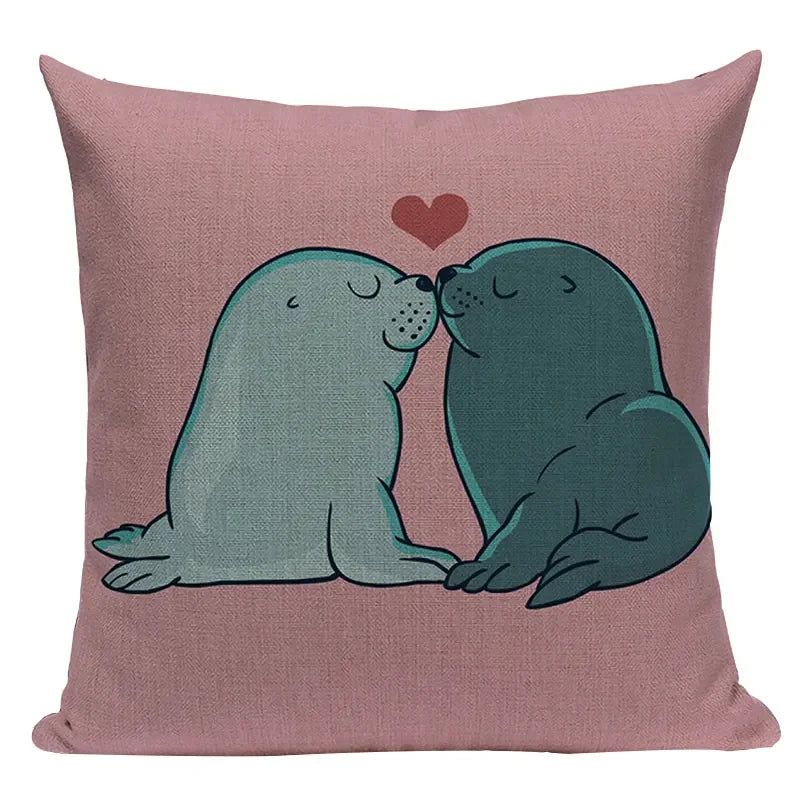 Axyaa Love Pug Dog Cushion Cover Sleep Dog Throw Pillow Case