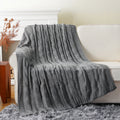 Axyaa Knit Throw Blanket for Bed Couch Sofa Warm Cozy Decorative Plaid Crochet Blanket