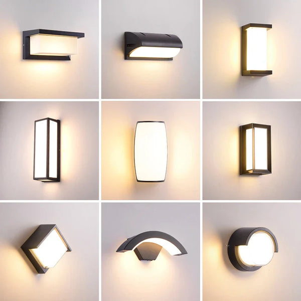 Axyaa Modern LED Outdoor Wall Lamp IP65 Radar Induction High Brightness for Garden Hotel Balcony AC85-265V