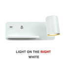 Axyaa LED Wall Lamp with USB & Wireless Charging, Nordic Sconce 5W GU10 Bulb, AC110V/220V