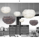 Axyaa Feather Pendant Light Chandelier for Bedroom Living Room Dining Child's Room