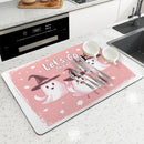 Axyaa Halloween Ghost Draining Mat - Quick Dry Kitchen & Bathroom Drain Pad